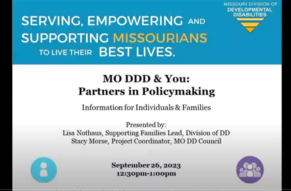 MO DDD & You: Partners in Policymaking Presentation Slide